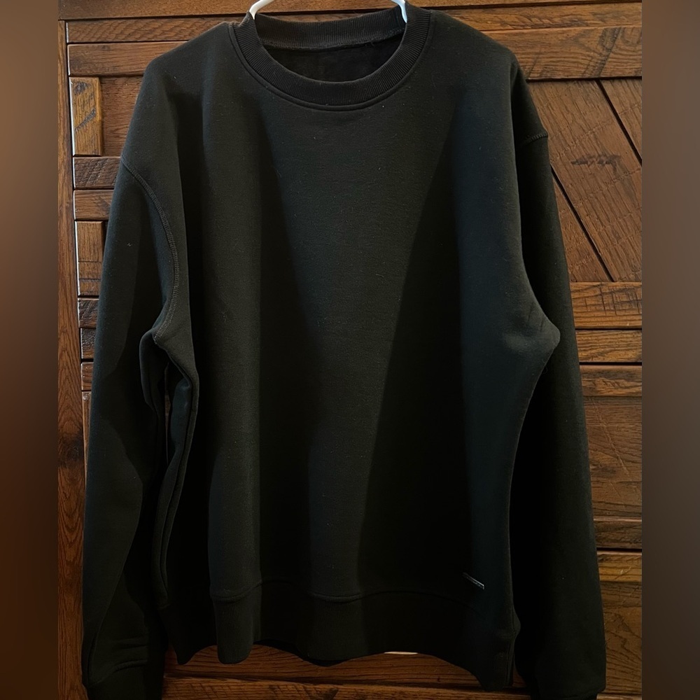 Alphalete Monarch Mens L/XL Crewneck Sweatshirt Luxury Velour Velvet Lined Black